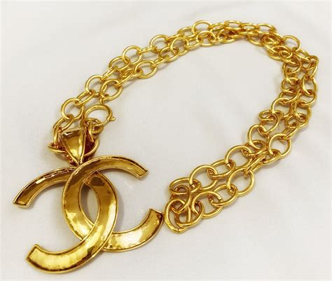 chanel kette gold logo